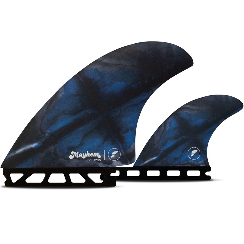 Futures Mayhem Evil Twin +1 Fin Set-Blue/Black-Large