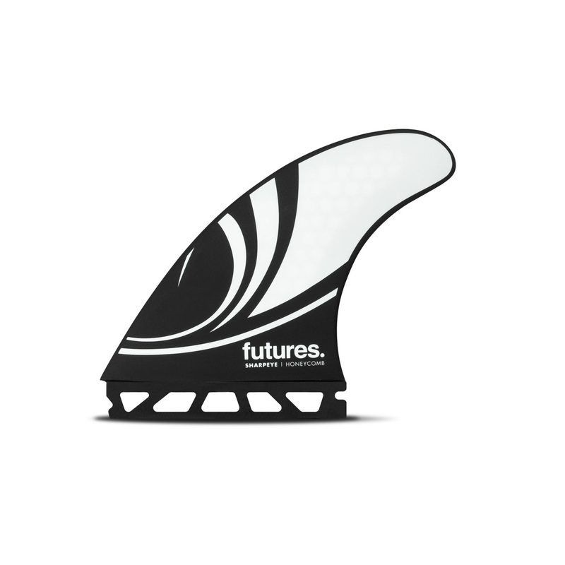 Futures Sharp Eye Honeycomb Tri Fin Set-Black/White-Large