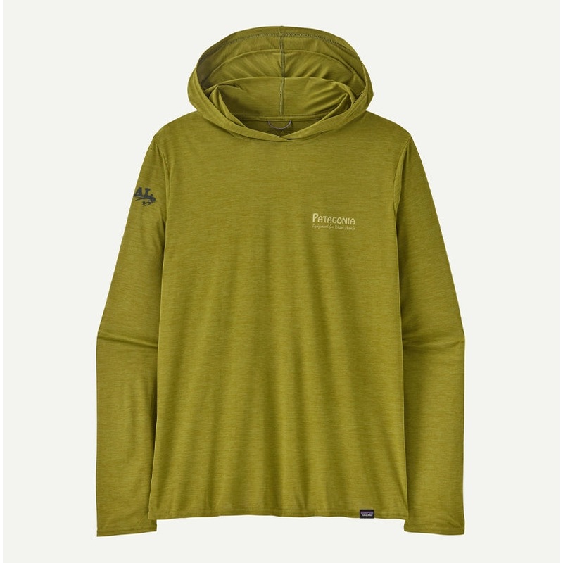 Patagonia x REAL Cap Cool Daily Hooded L/S Shirt-Graze Green X-Dye