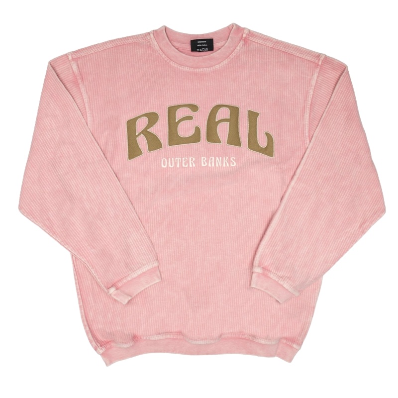 REAL Balboa Felt Crew Sweatshirt-Rose