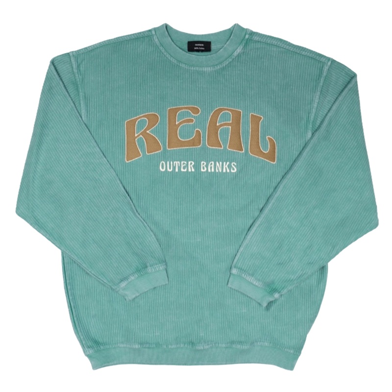 REAL Balboa Felt Crew Sweatshirt-Sage