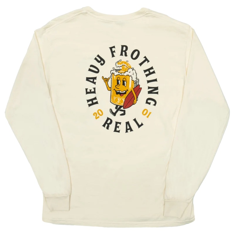REAL Heavy Frothing L/S Tee-Ivory