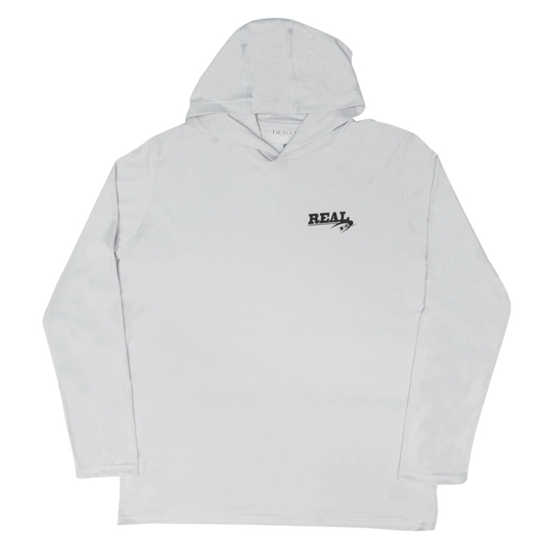 REAL L/S Hooded Sun Shirt-Light Grey