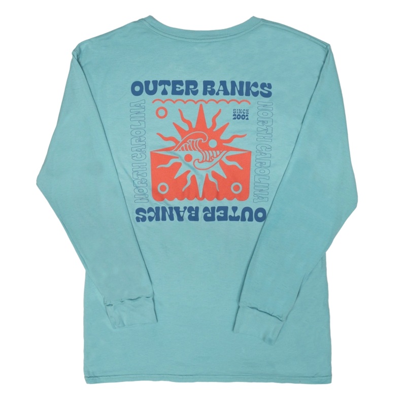REAL Opposite Beach L/S Tee-Ocean Mist