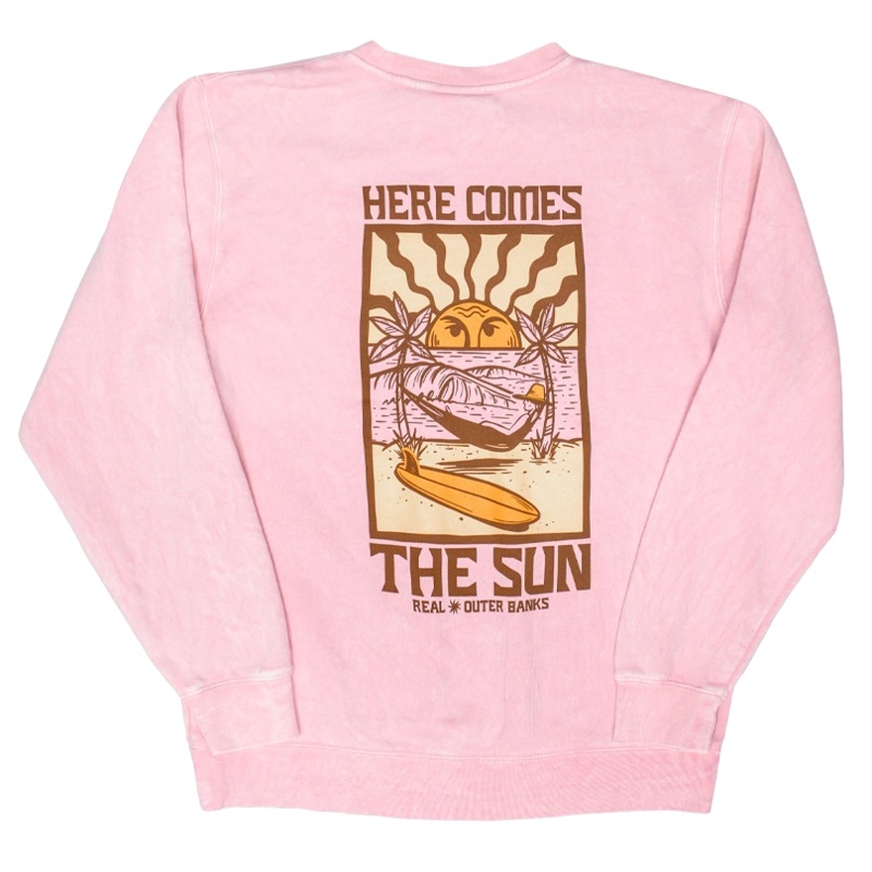 REAL Peaking Horizon Crew Sweatshirt-Rose