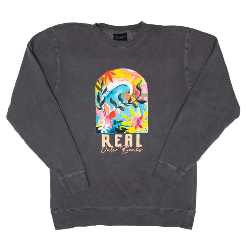 REAL Sea Garden Crew Sweatshirt-Smoke