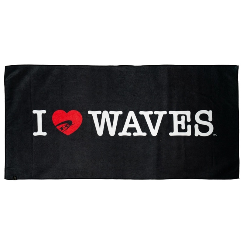 Slowtide x REAL I Love Waves Quick-Dry Towel-Black