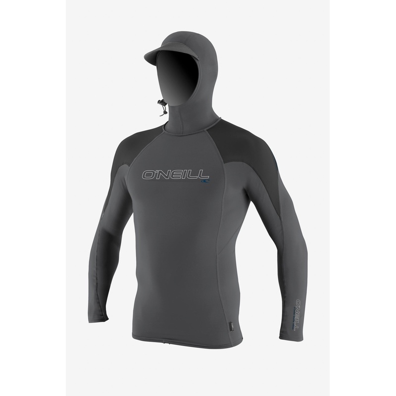 O’Neill Premium O’Zone L/S Hooded Rashguard-Smoke/Raven/Slate