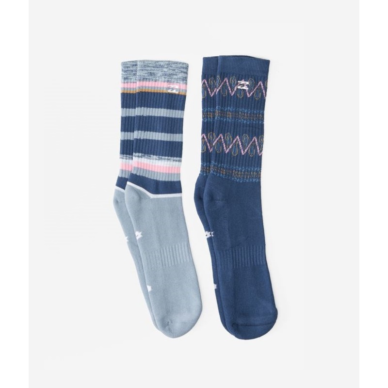 Billabong Paisley Crew Socks-Navy