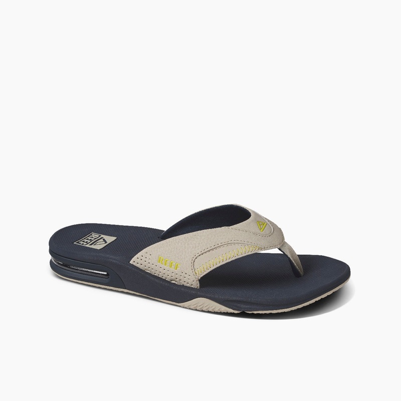 REEF Fanning Sandal-Navy/Oak/Lime
