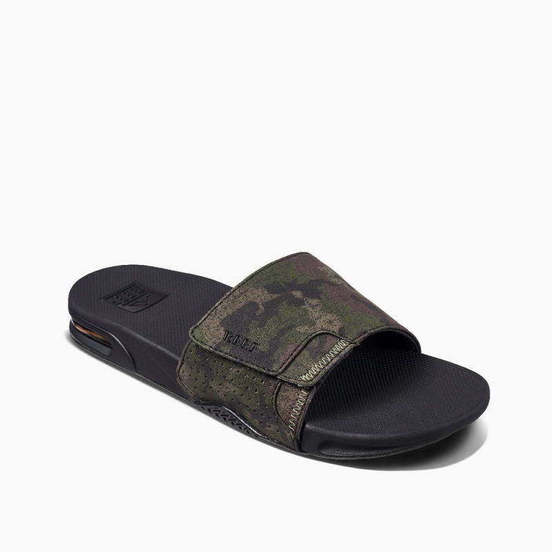 REEF Fanning Slide Sandal-Olive Camo
