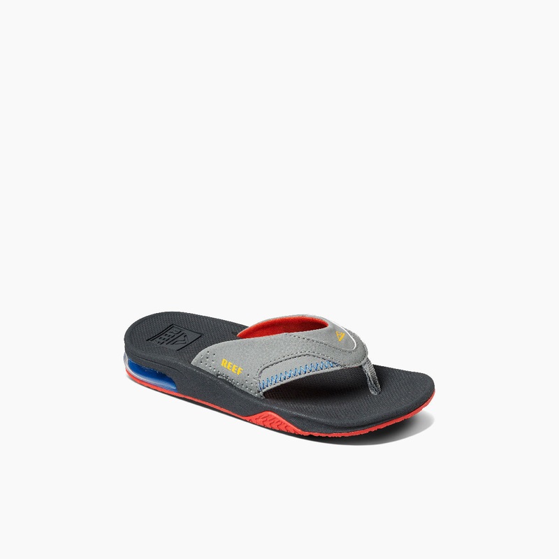 REEF Kids Fanning Sandal-Red/Yellow