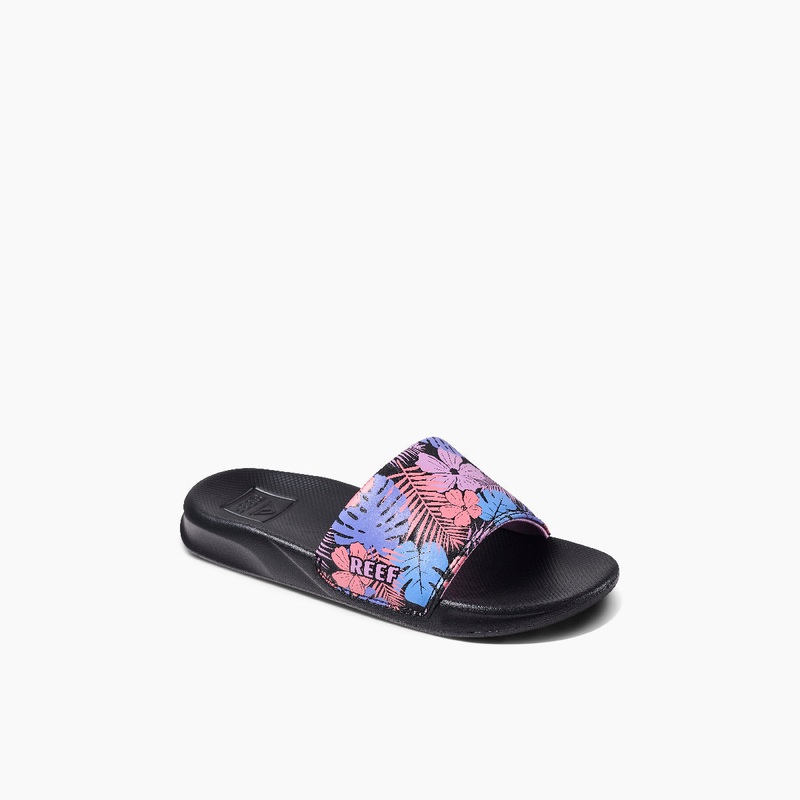 REEF Kids One Slide Sandal-Purple Fronds