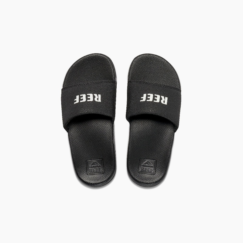 REEF Kids One Slide Sandal-REEF Black/White