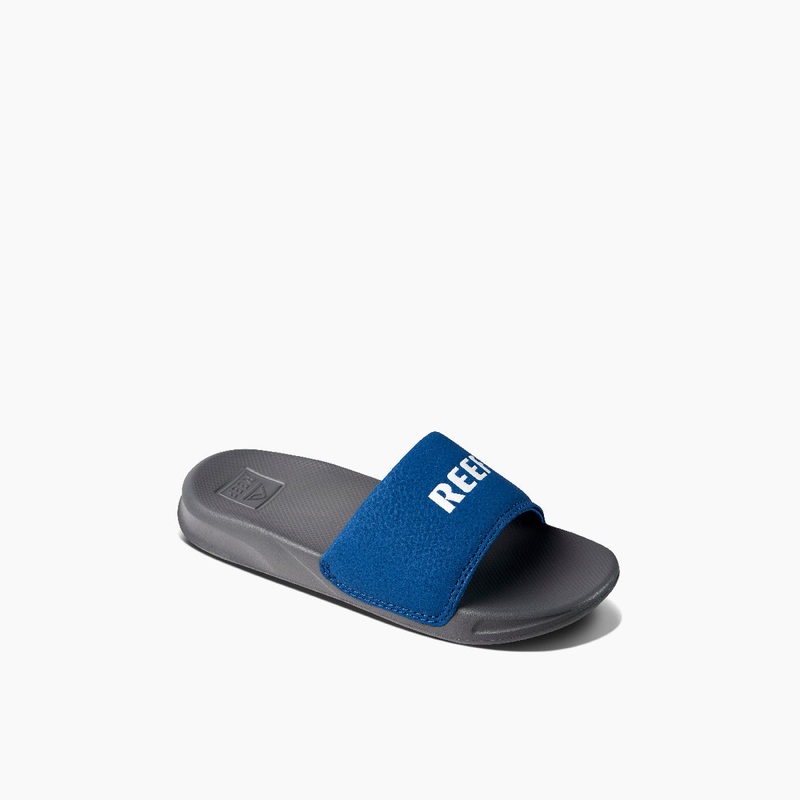 REEF Kids One Slide Sandal-REEF Grey/Blue