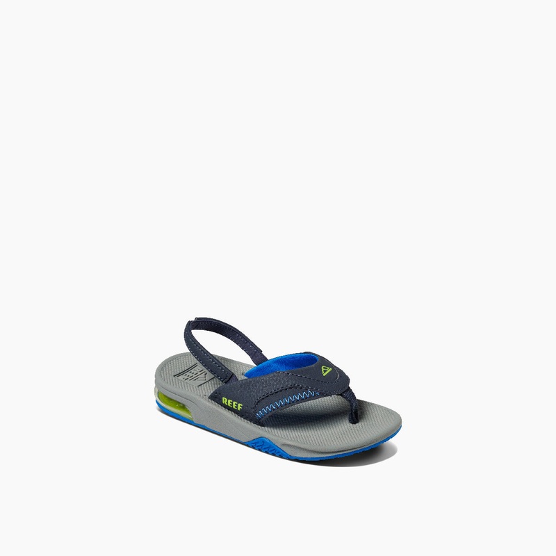 REEF Little Fanning Sandal-Navy/Lime