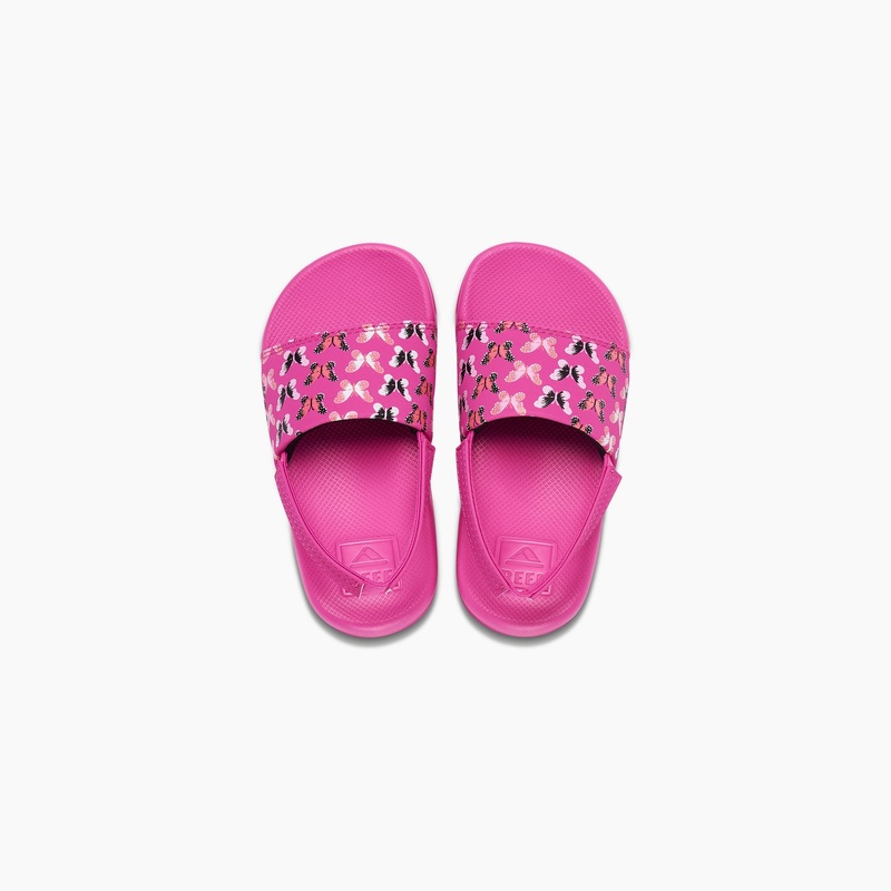 REEF Little One Slide Sandal-Orchid Butterfly