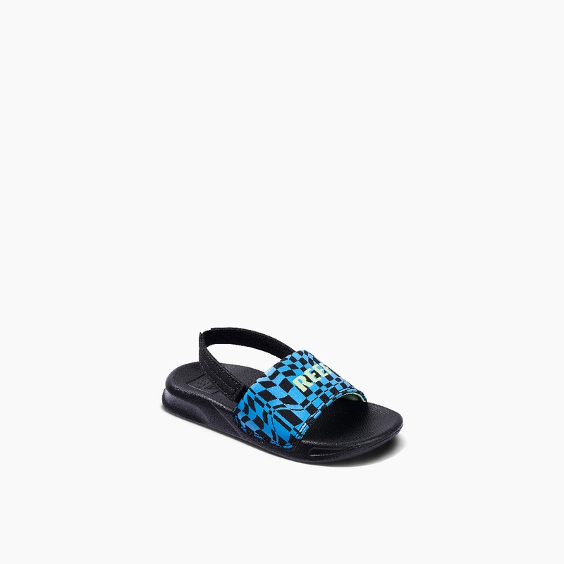 REEF Little One Slide Sandal-Swell Checkers
