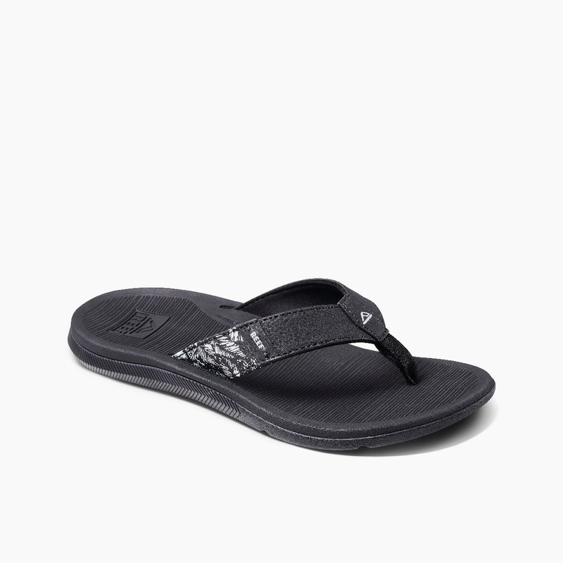 REEF Santa Ana Sandal-Black/White