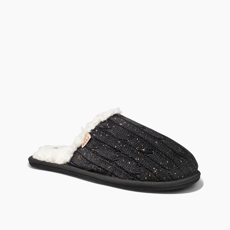 REEF Snuggles Slippers-Black Night