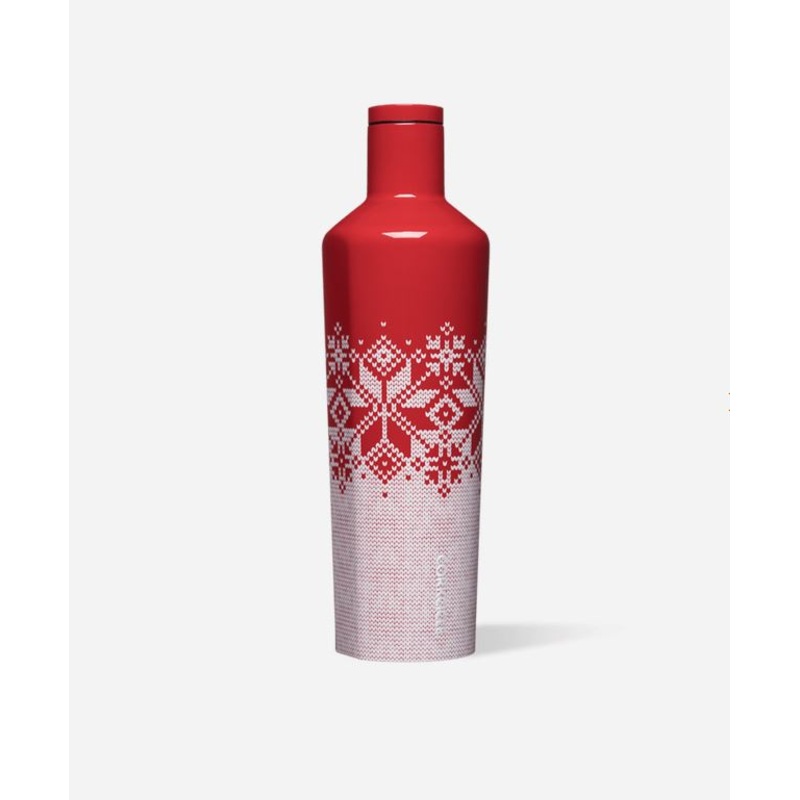 Corkcicle 25 oz Canteen-Fairisle Red