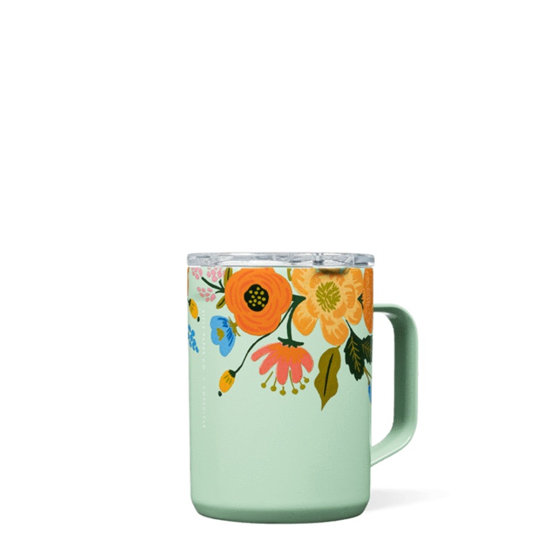 Corkcicle x Rifle Paper 16 oz Mug-Gloss Mint Lively Floral