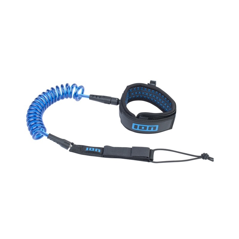 ION Wing Leash Core Coiled Knee Leash-Blue-5’5″