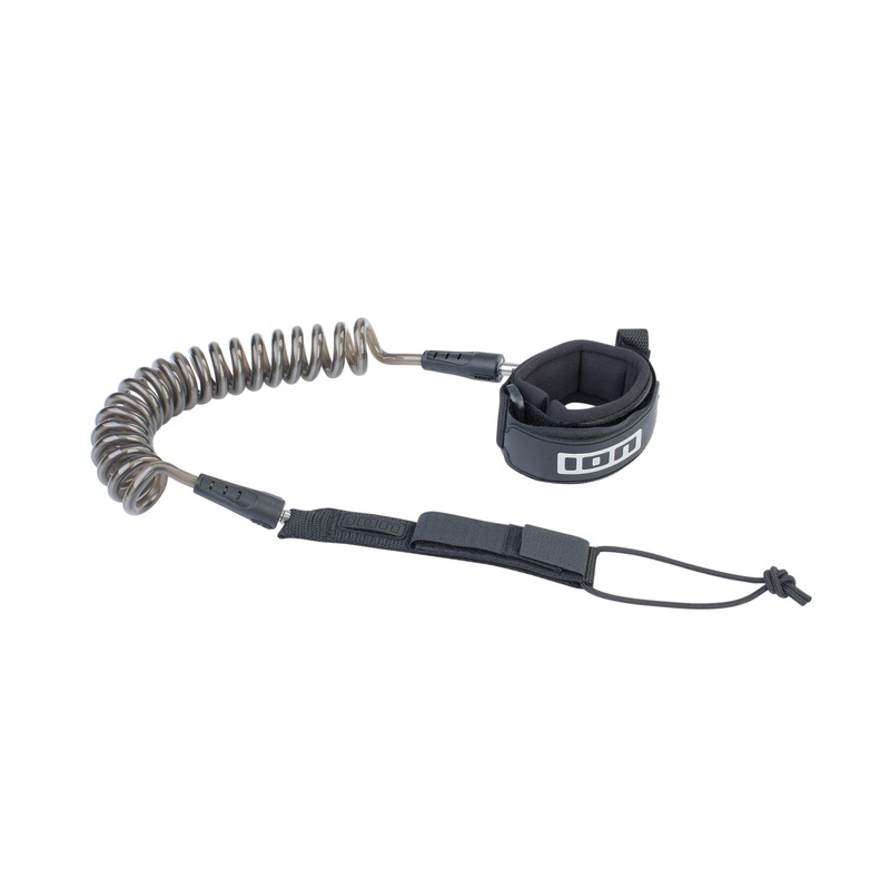 ION Wing Leash Core Coiled Wrist Leash-Black-5’5″