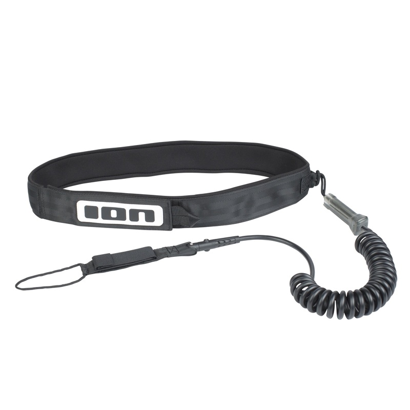 ION Wing/SUP Core Coiled Hip Safety Leash-Black-10′