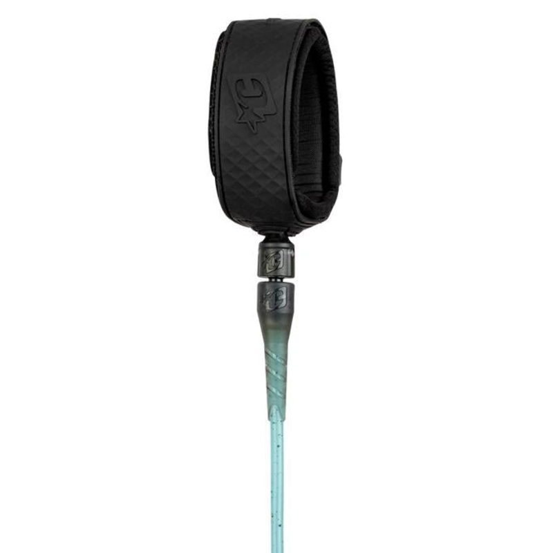 Creatures Comp Leash-Aqua Speckle Black-6′ x 1/4″