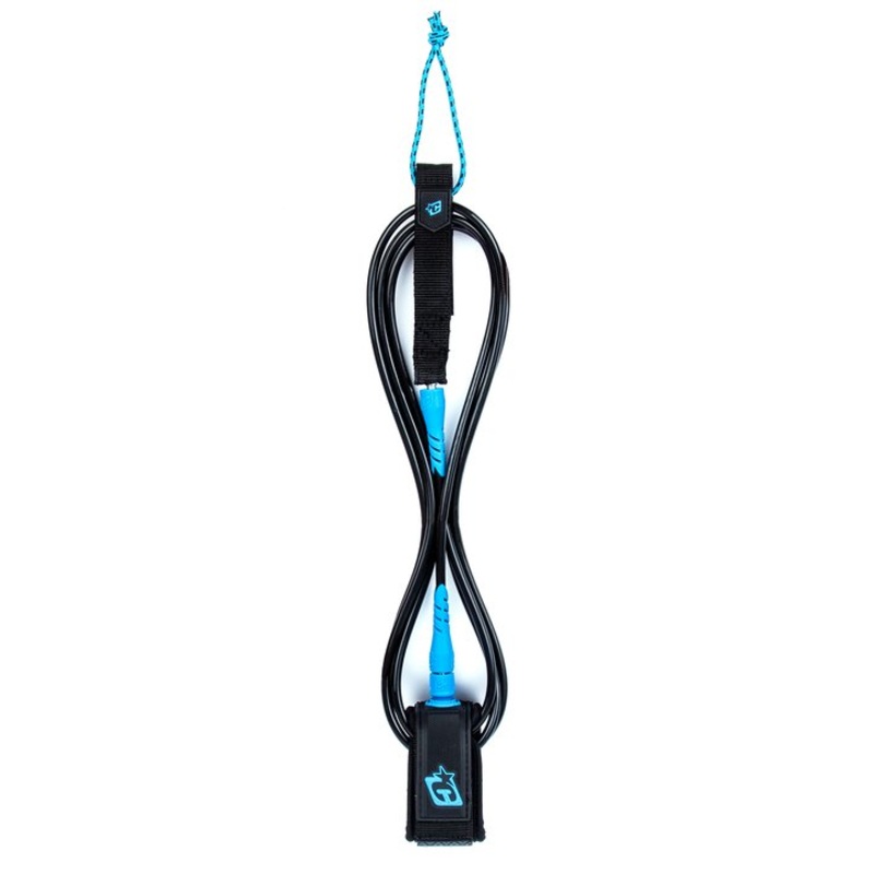 Creatures Longboard Ankle Leash-Black/Cyan-9′ x 9/32″