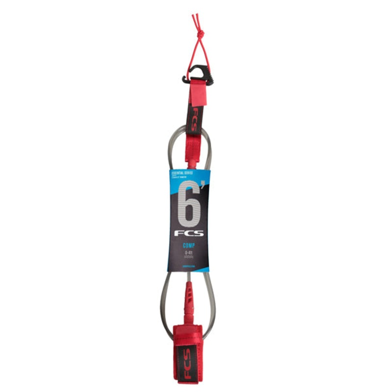 FCS Comp Essential Leash-6′ x 5.5mm-Red