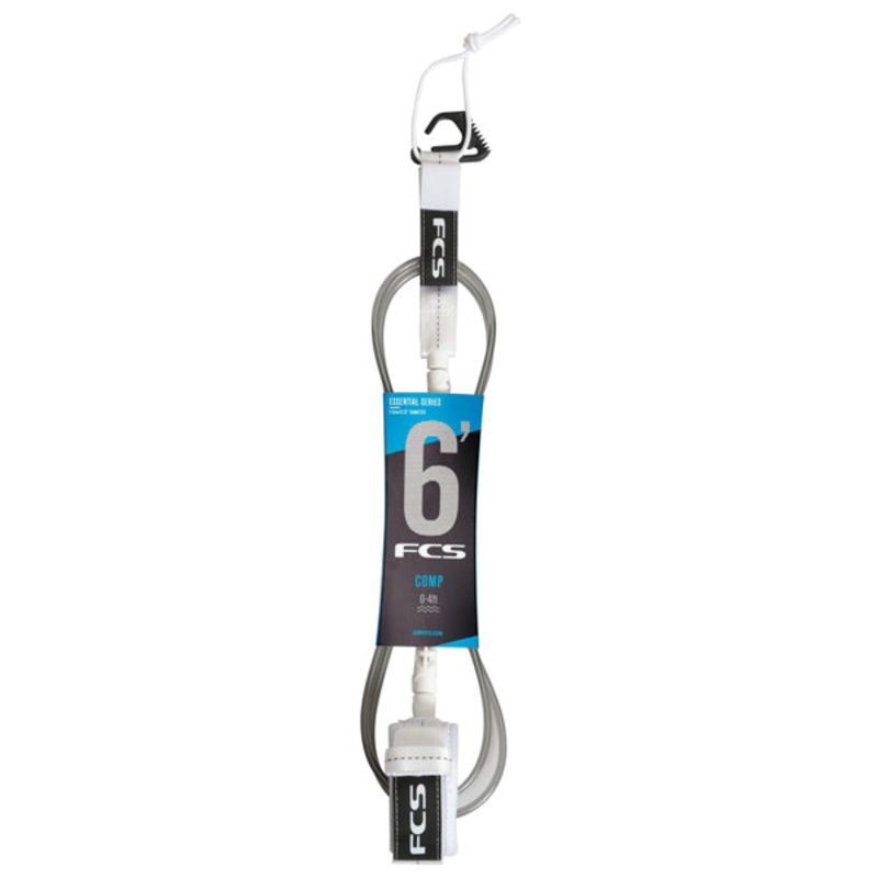 FCS Comp Essential Leash-6′ x 5.5mm-White