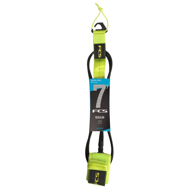 FCS Regular Essential Leash-7′ x 7mm-Fluro Green