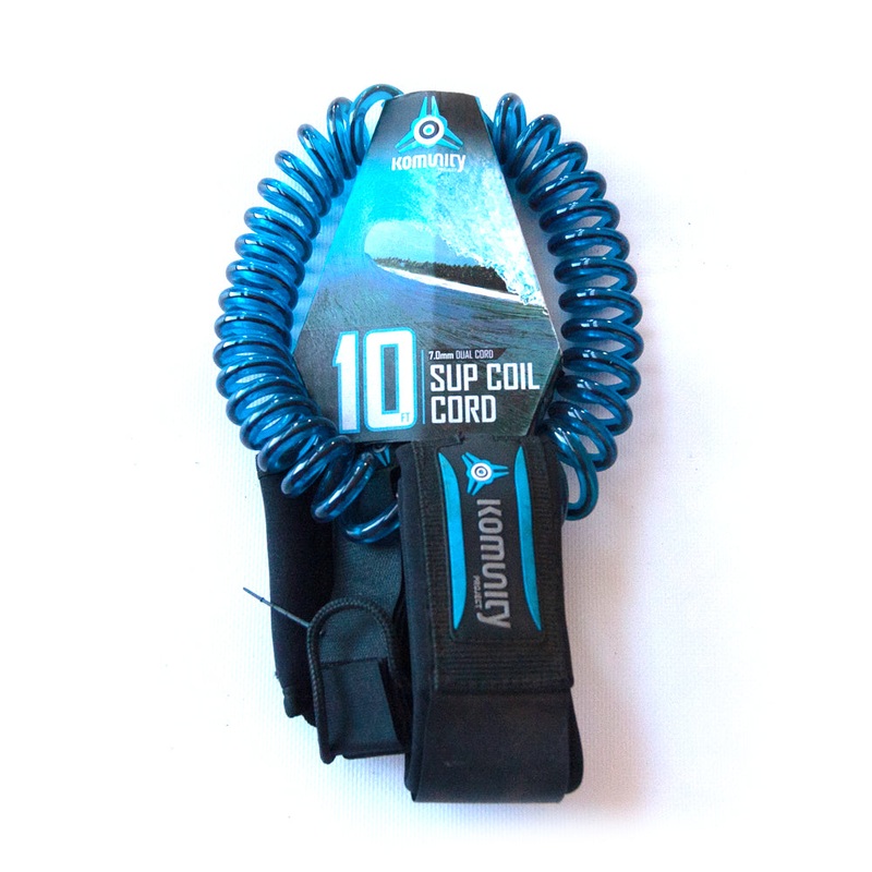 Komunity SUP Coil Cord Leash-10′-Blue