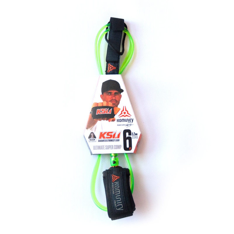 Komunity Ultimate Super Comp Leash-Lime-6′ x 5.2mm