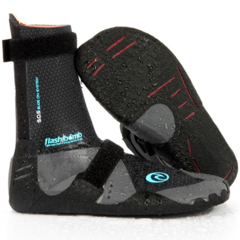 Rip Curl Wms Flash Bomb 3mm Split Toe Booties-Black