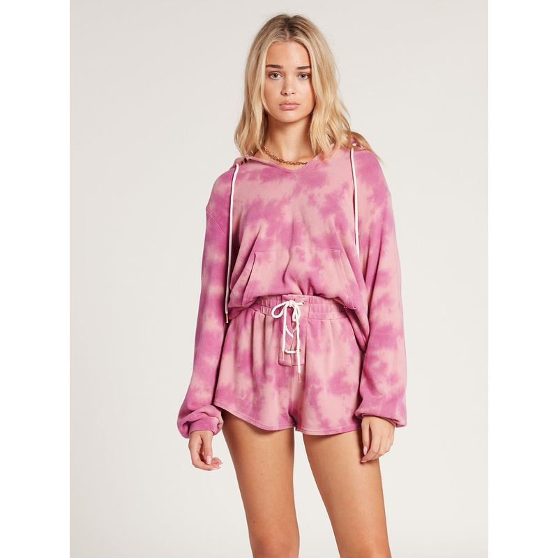 Volcom Lil Fleece Shorts-Faded Mauve