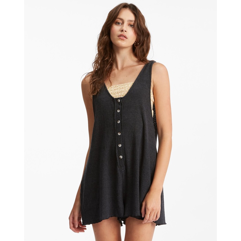 Billabong Fade Away Romper-Off Black