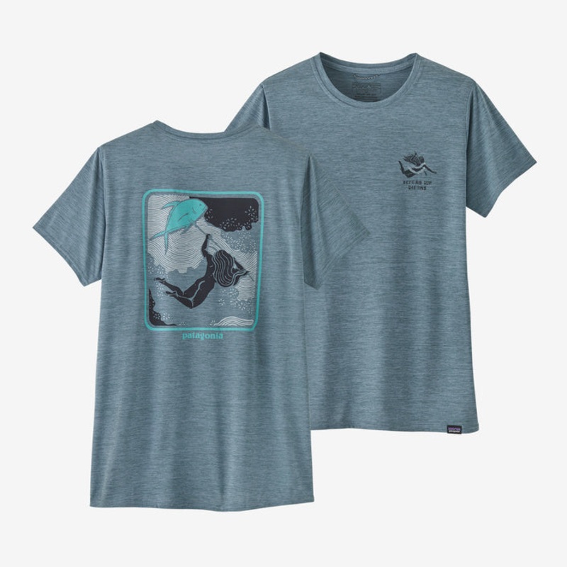 Patagonia Cap Cool Daily Graphic Tee-Light Plume Grey X-Dye