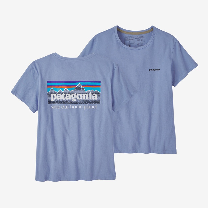 Patagonia P-6 Mission Organic Tee-Light Current Blue