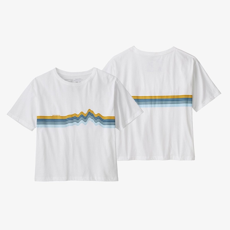 Patagonia W’s Ridge Rise Stripe Organic Easy Cut Tee-White