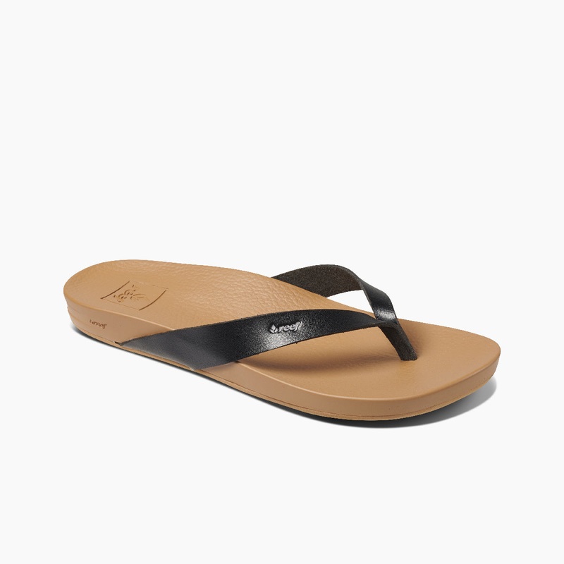 REEF Cushion Court Sandal-Black/Natural