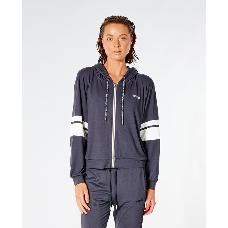 Rip Curl Run Swim Surf Zip Thru Jacket-Washed Black