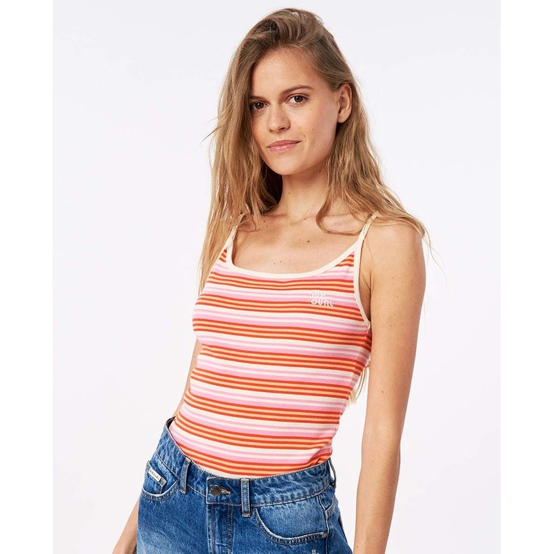 Rip Curl Sunrays Rib Cami Tank-Red