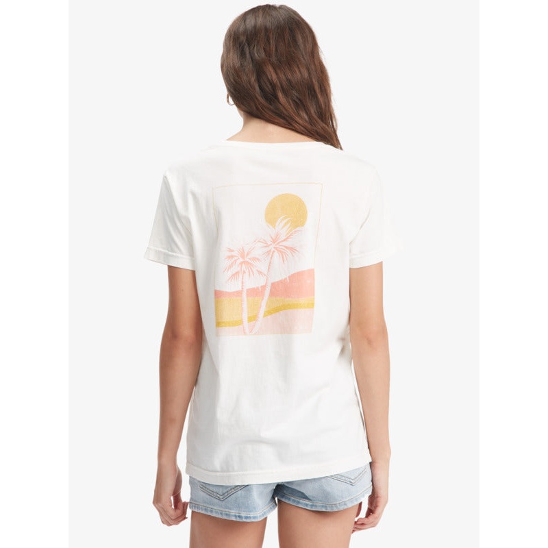 Roxy Palm Lines Tee-Snow White