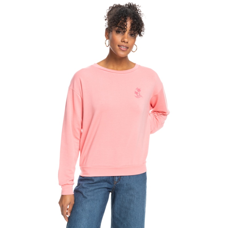 Roxy Surfing By Moonlight C Sweatshirt-Strawberry Pink