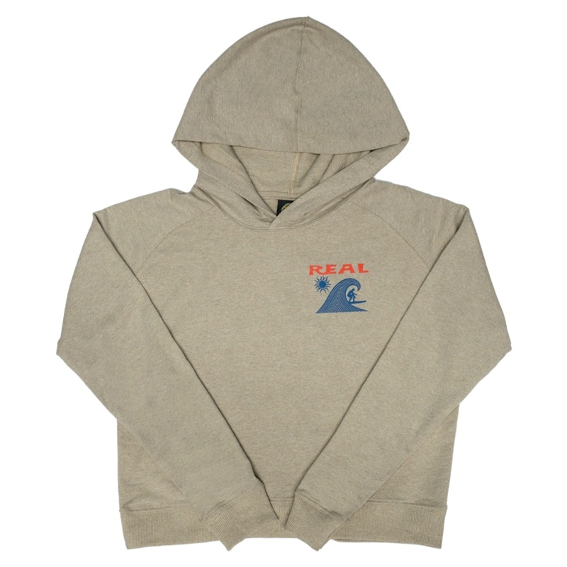 REAL Balanced Surf Hooded Crop Sweatshirt-Limestone