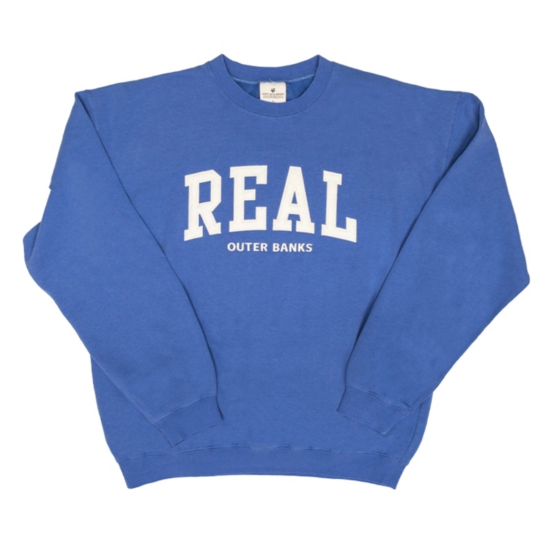 REAL Block Letters Applique Crew Sweatshirt-Peri