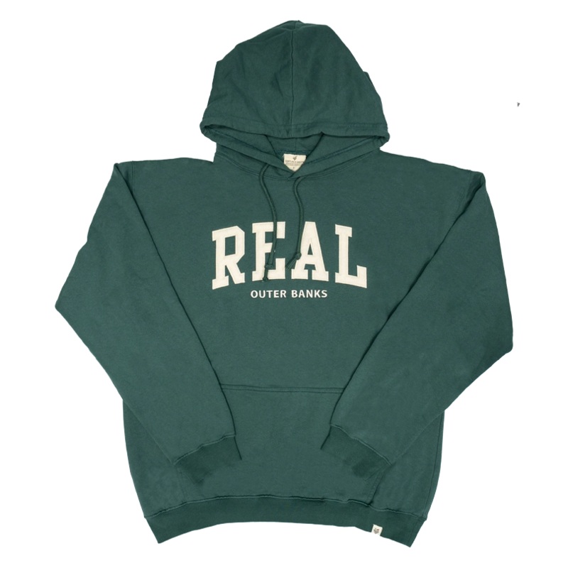 REAL Block Letters Applique Hooded Sweatshirt-Willow
